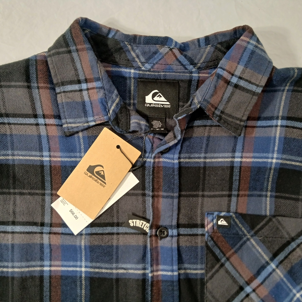Quiksilver Men's Blue Plaid Shirt - Picture 3 of 4